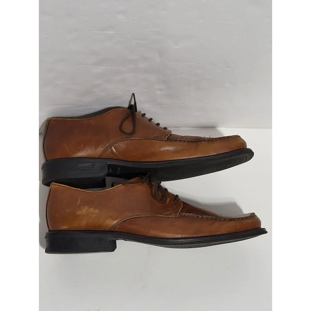 Bostonian Men Tifton Step Brown Leather Upper  Dress Shoe Size 9.5 Made In Italy